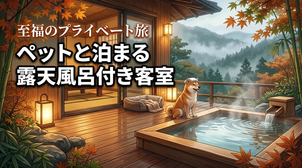 【プライベート重視】露天風呂付き客室でペットと水入らずの贅沢な温泉旅を実現