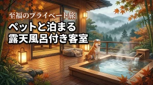 【プライベート重視】露天風呂付き客室でペットと水入らずの贅沢な温泉旅を実現